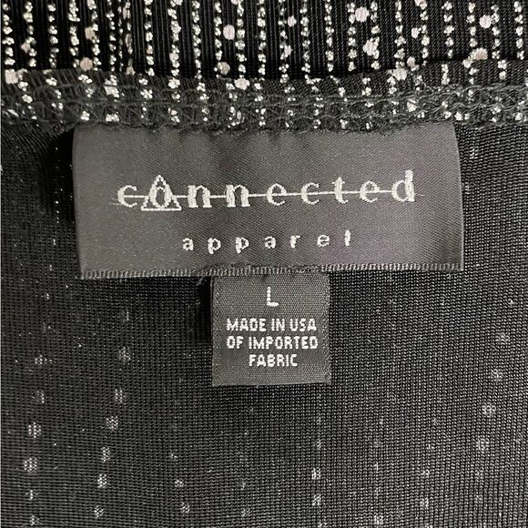 Elegant Evening Tank Cardigan 2 piece Set Black Silver Size L Connected Apparel - Picture 9 of 9